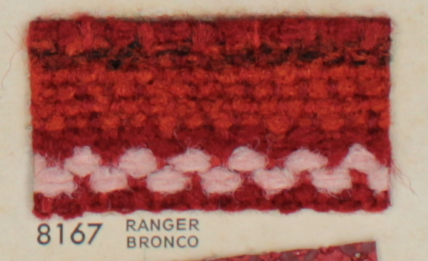 1978 Ford Ranger Bronco - red , bright red , and white pattern OEM auto fabric