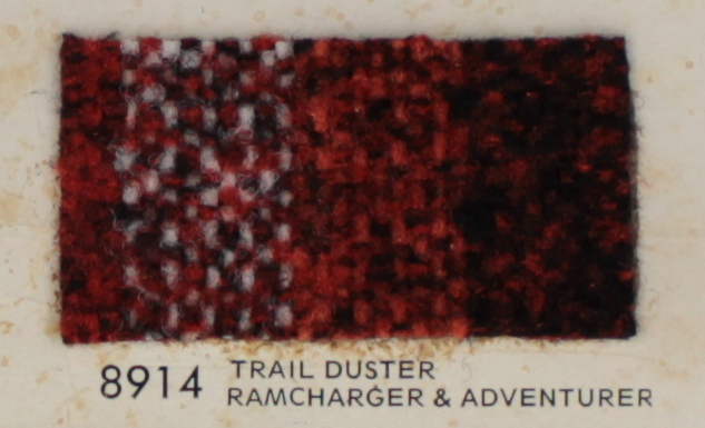 1978 Plymouth Trail Duster Ramcharger & Adventure - red , black , and white plaid pattern OEM auto fabric