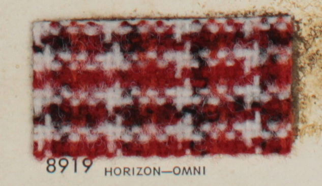 1978 Plymouth Horizon - Omni - red , white, and black houndstooth pattern OEM auto fabric