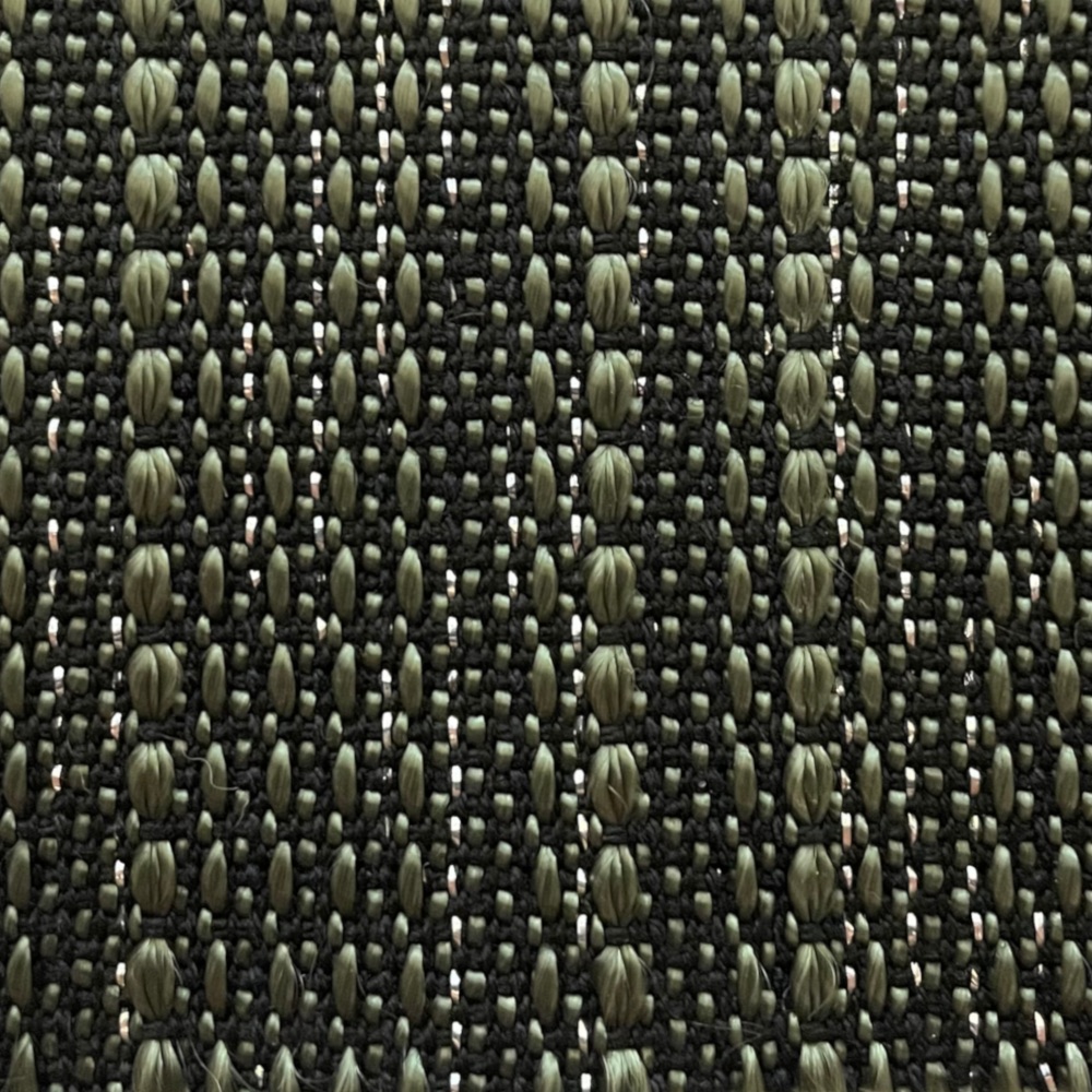 Green/Black with Silver Threading