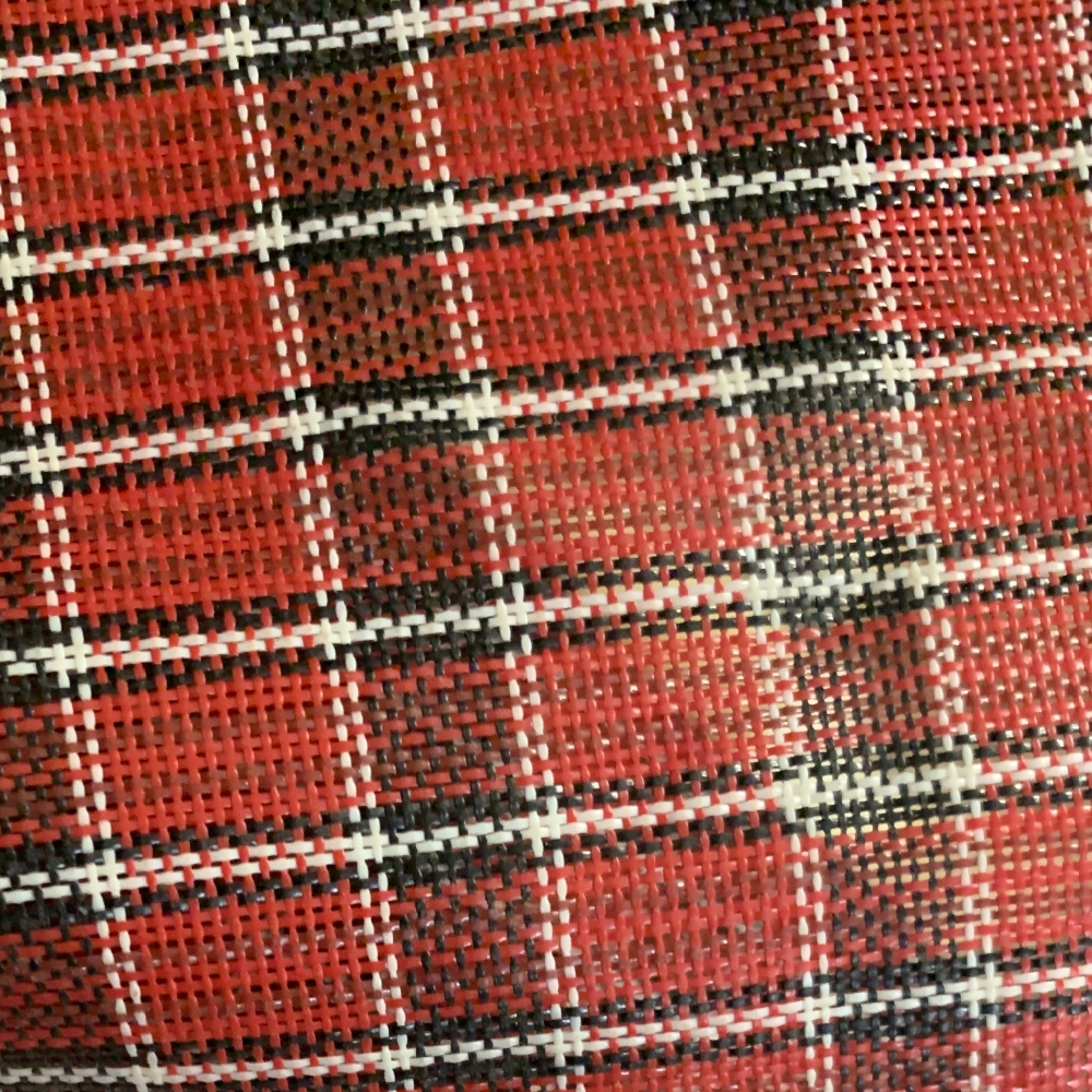 Vintage Nylon Seat Cover Material - Red Squares