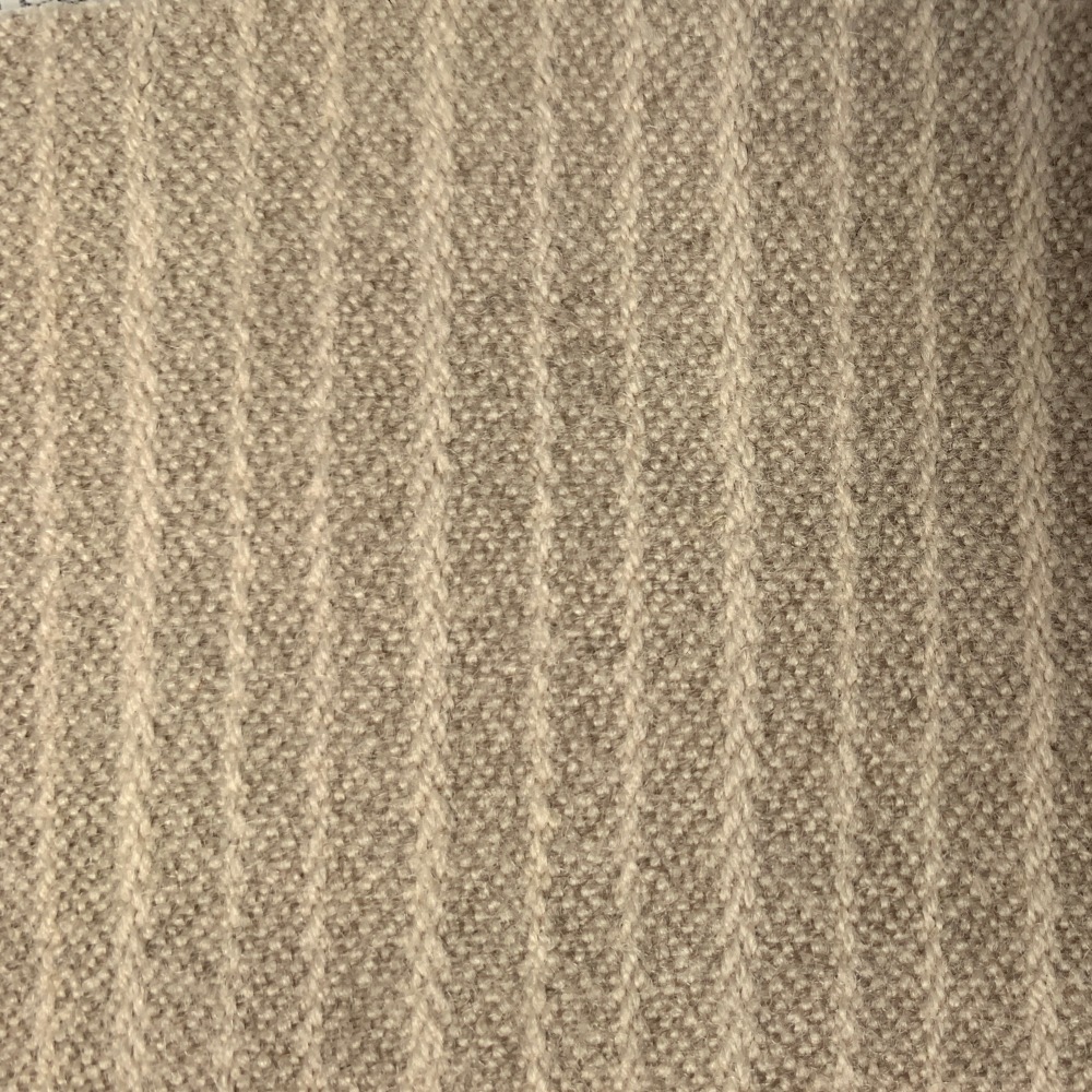 Light Tan Striped Wool Broadcloth
