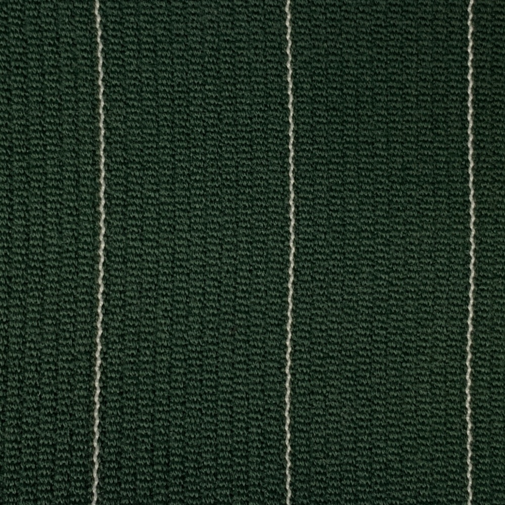 Green with White Stripes Wool Bedford