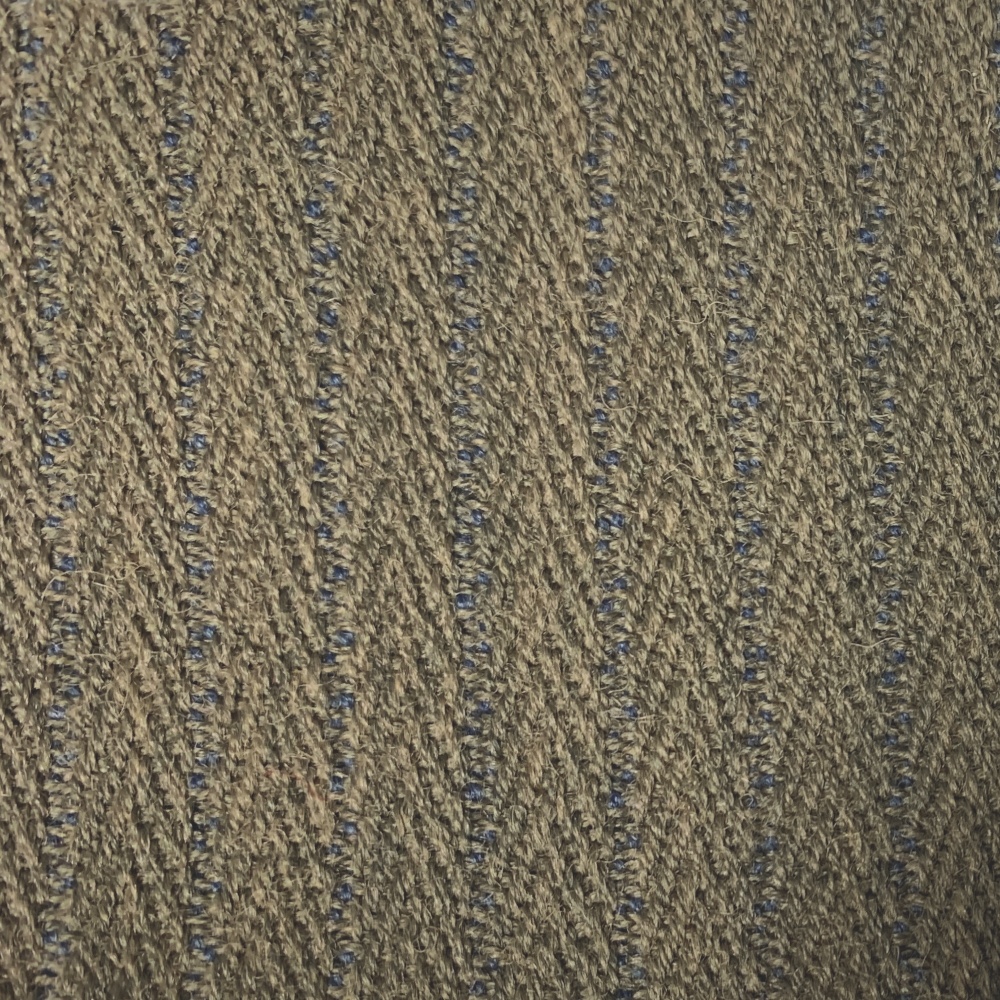 Khaki Chevron with Blue Striped Broadcloth