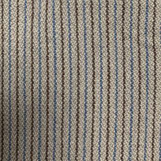 Taupe Wool Broadcloth with Brown and Blue Striping