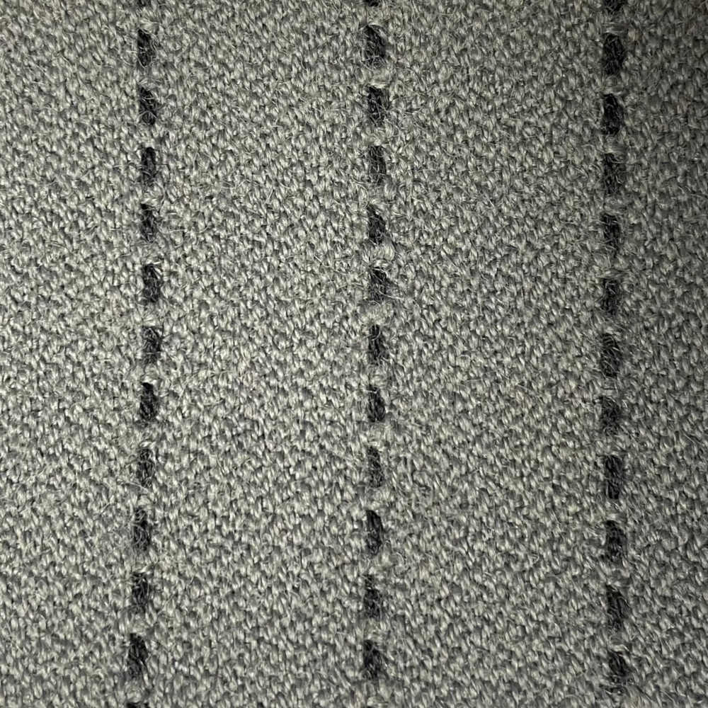 Gray Striped Wool Broadcloth
