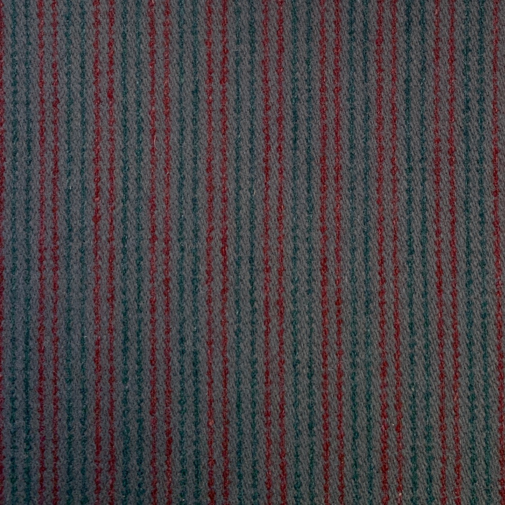Gray with Green and Maroon Stripe Wool